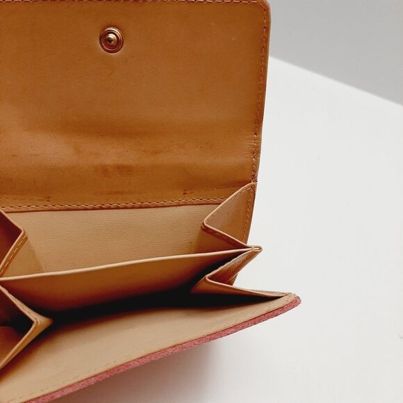 CELINE Vintage C Macadam Logo Pink Genuine Suede Leather Square Triomphe Wallet - Picture 15 of 16